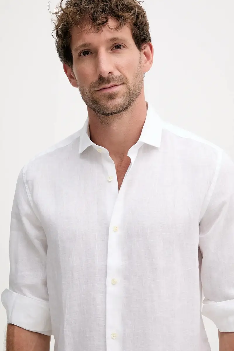 camicia di lino Bianco miniatura 4