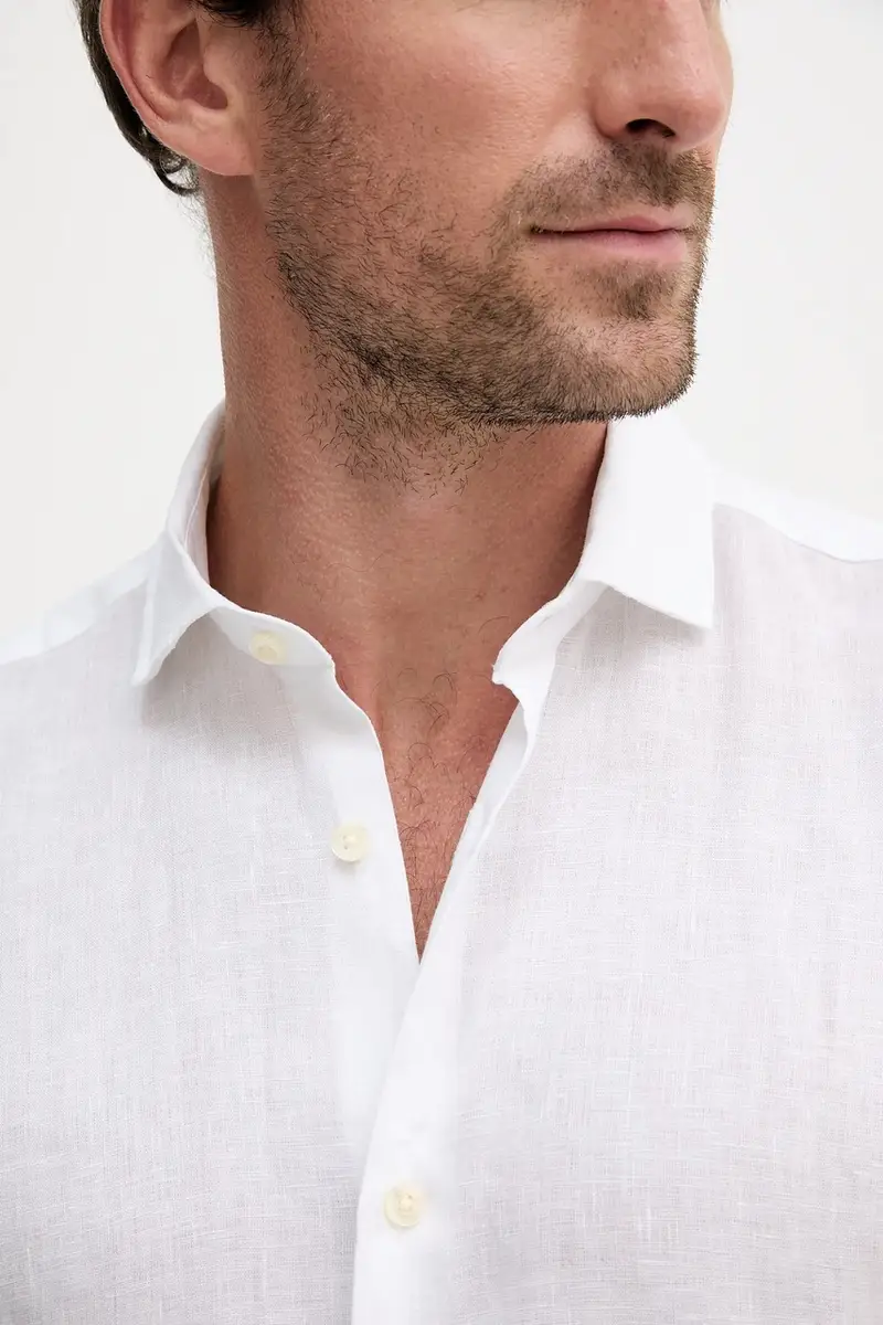 camicia di lino Bianco miniatura 5
