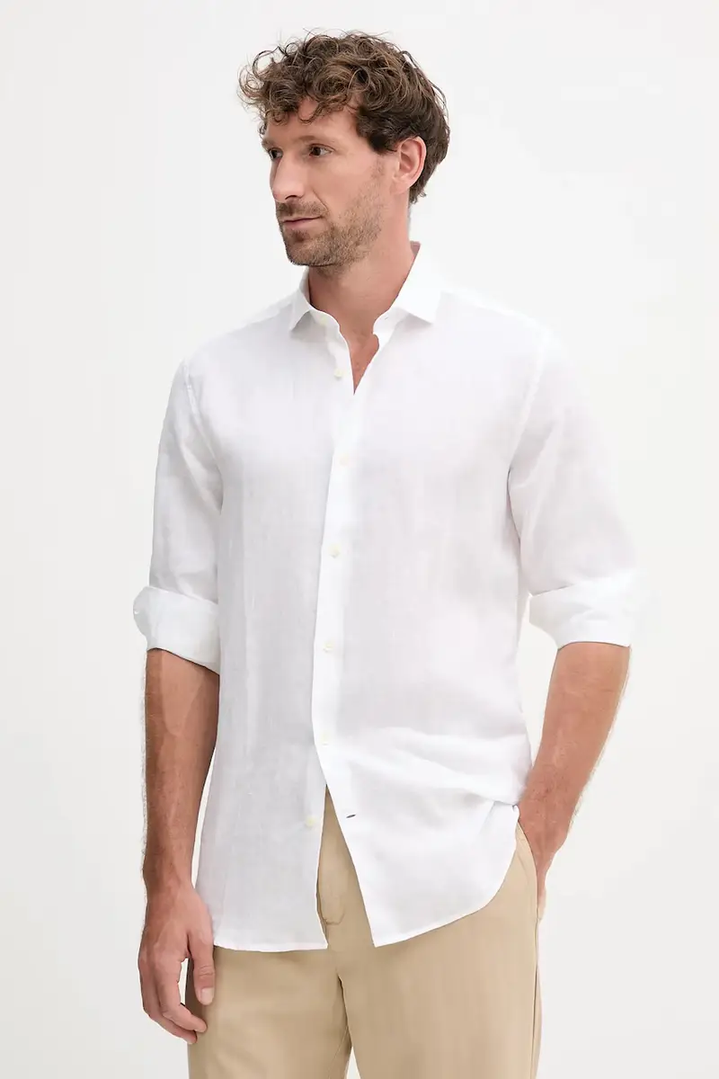 camicia di lino Bianco