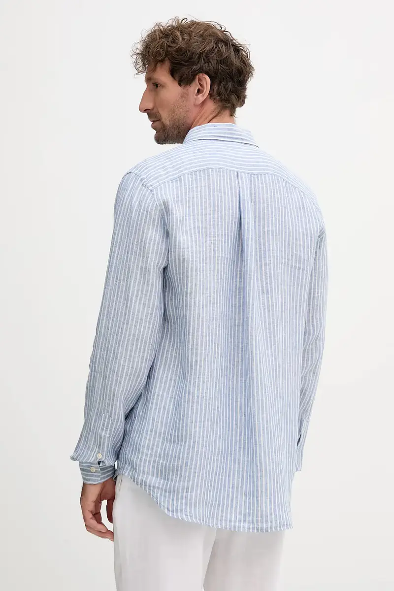 camicia di lino uomo colore blu 2589.683 miniatura 3