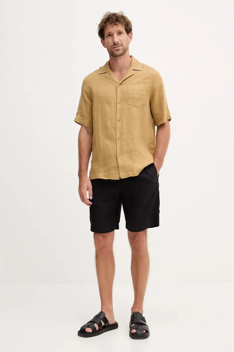 camicia di lino uomo colore verde 2533.843 miniatura 2