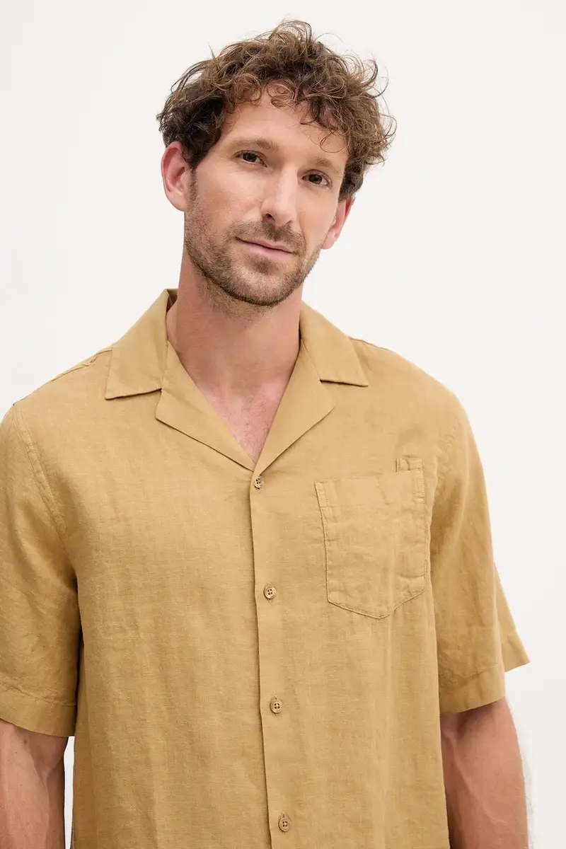 camicia di lino uomo colore verde 2533.843 miniatura 4