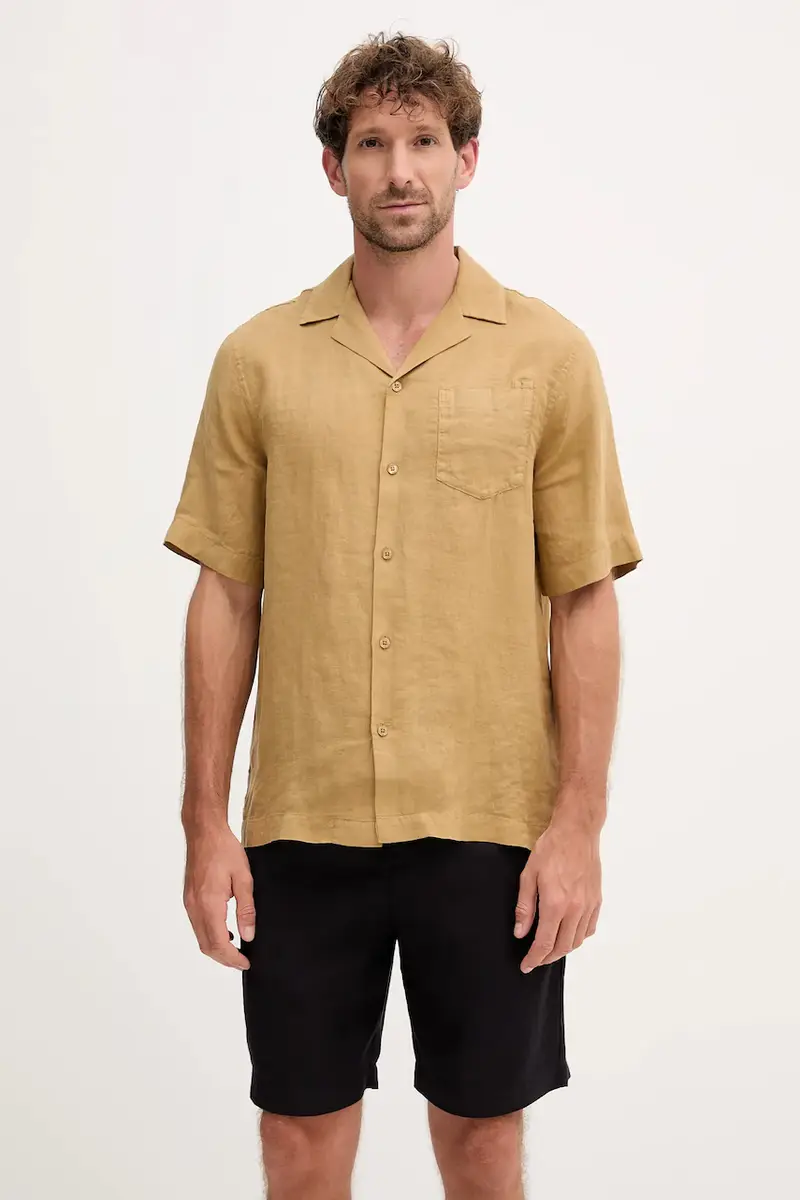 camicia di lino uomo colore verde 2533.843