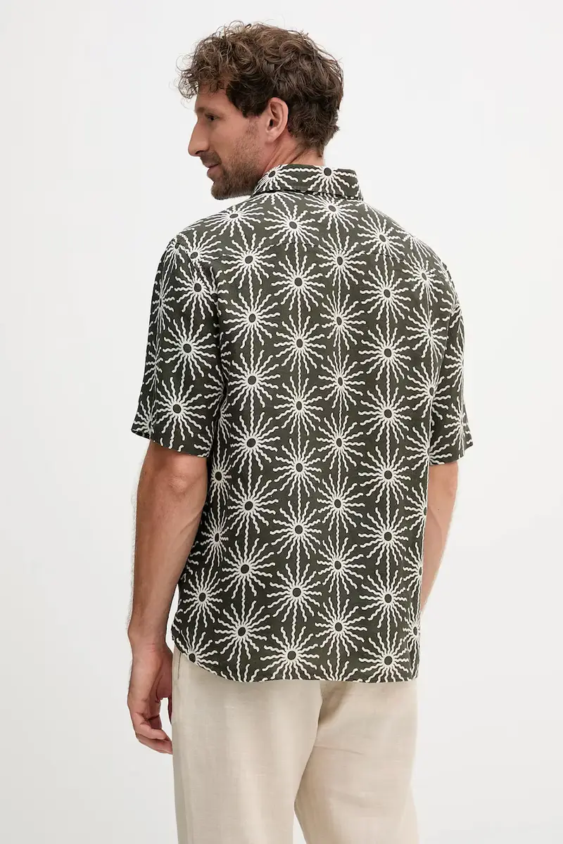 camicia di lino uomo colore verde 2592.840 miniatura 3