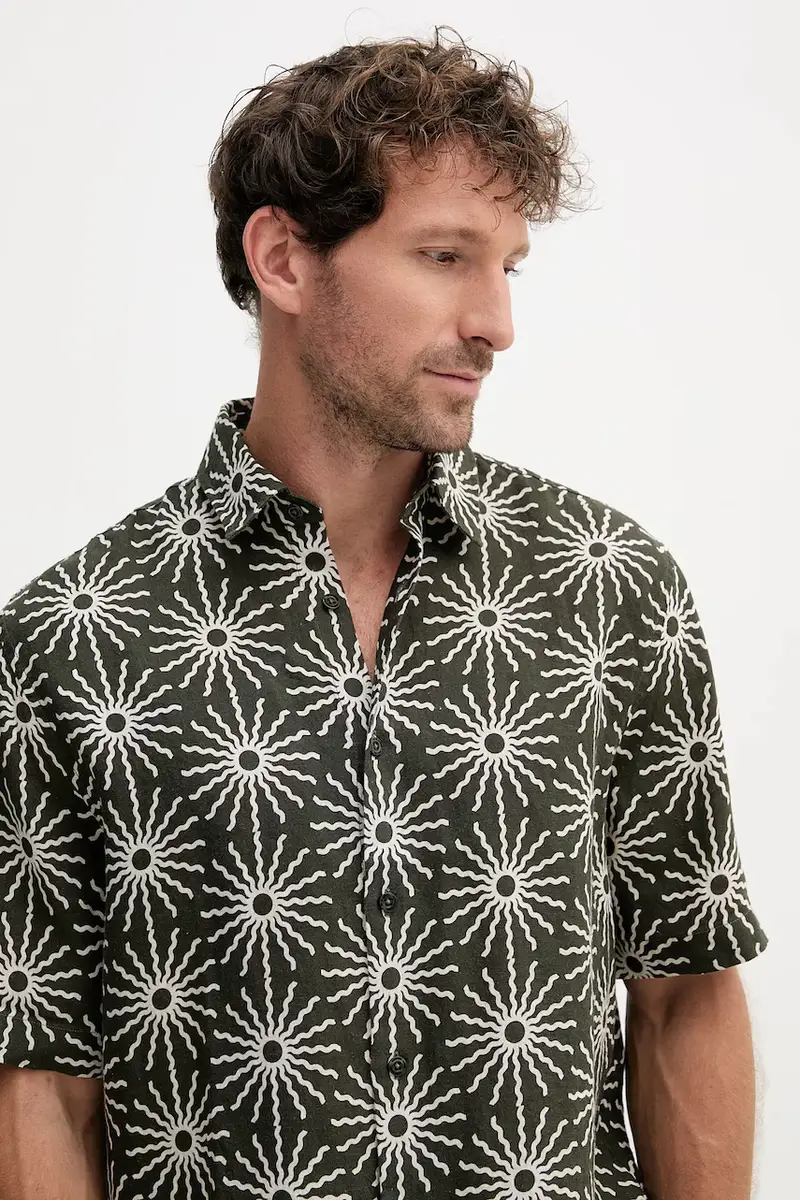 camicia di lino uomo colore verde 2592.840 miniatura 4