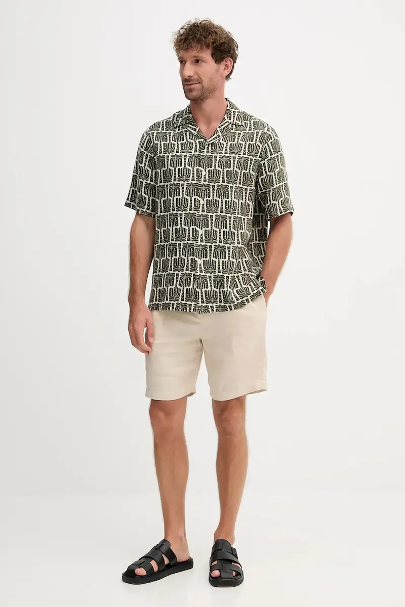 camicia di lino uomo colore verde 2593.842 miniatura 2