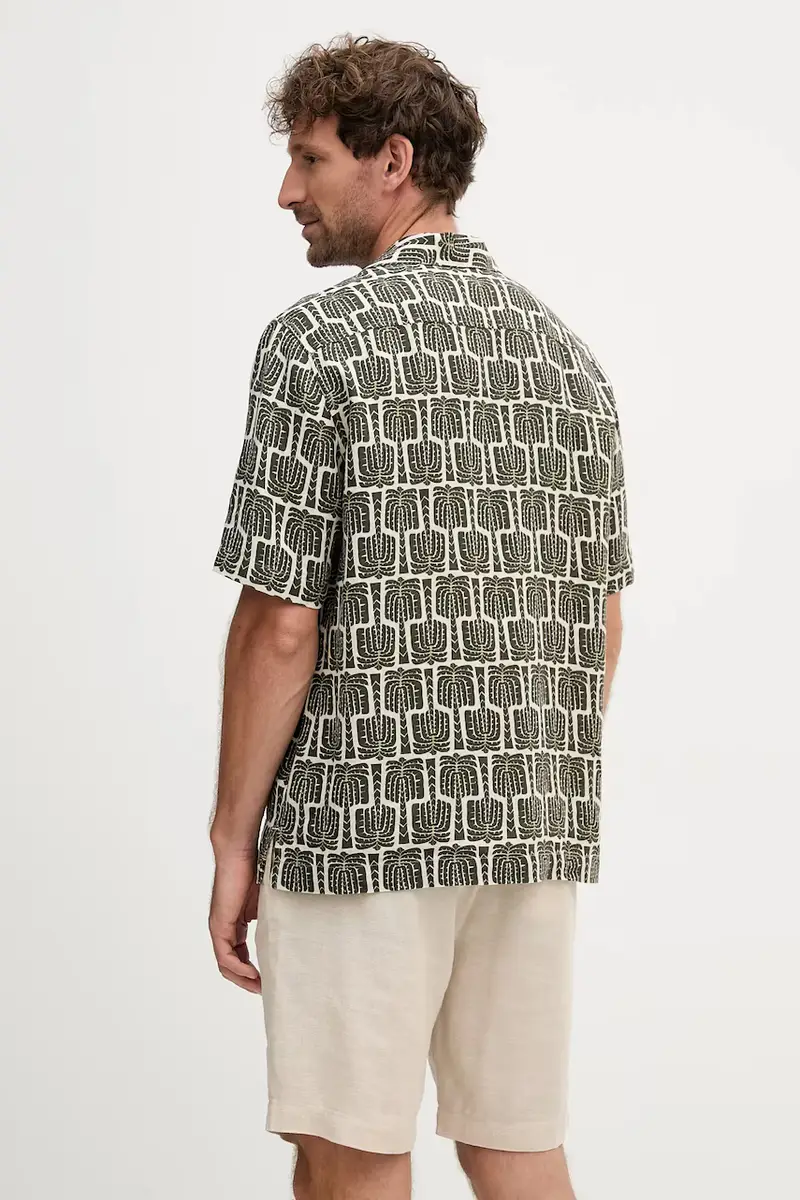 camicia di lino uomo colore verde 2593.842 miniatura 3