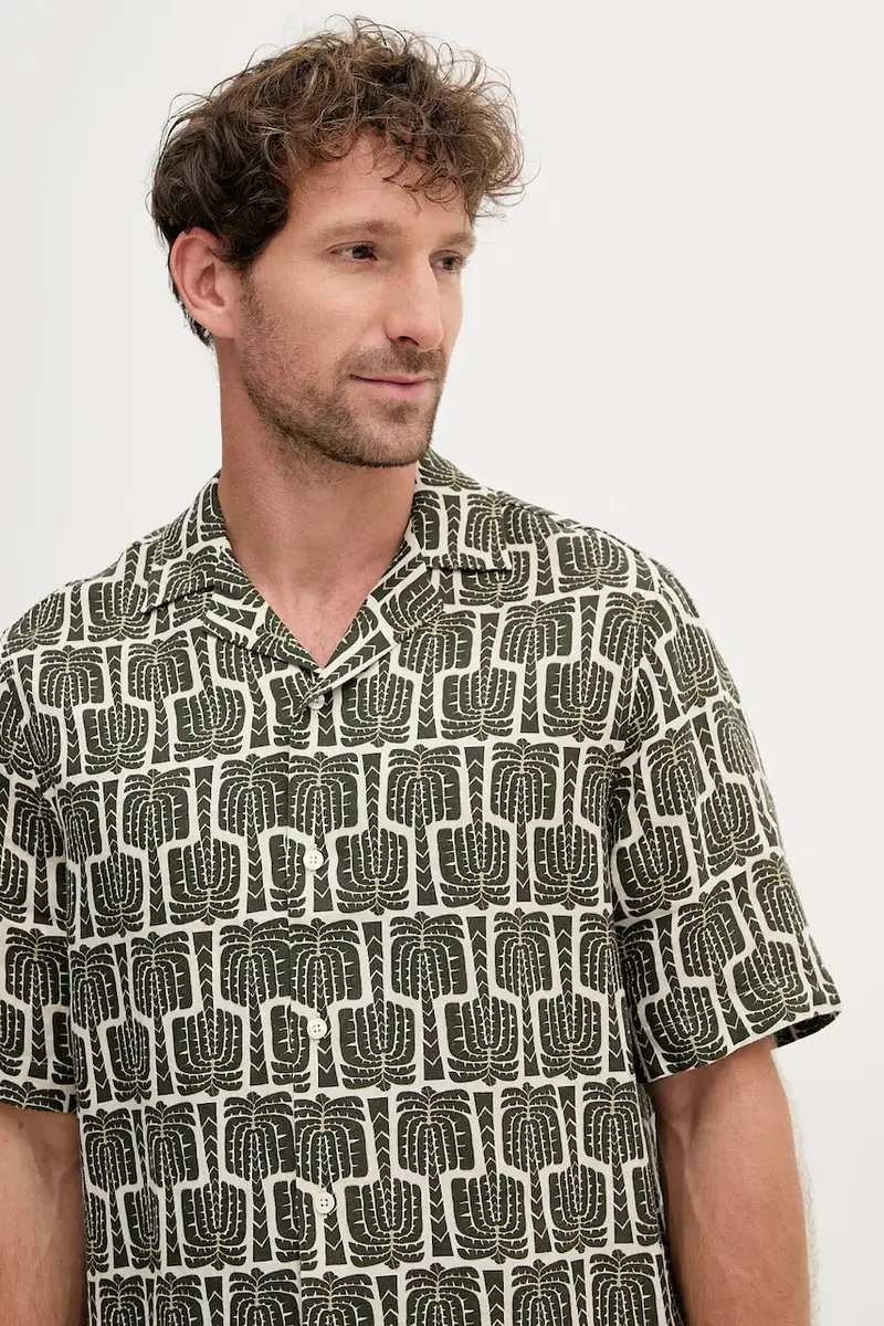 camicia di lino uomo colore verde 2593.842 miniatura 4