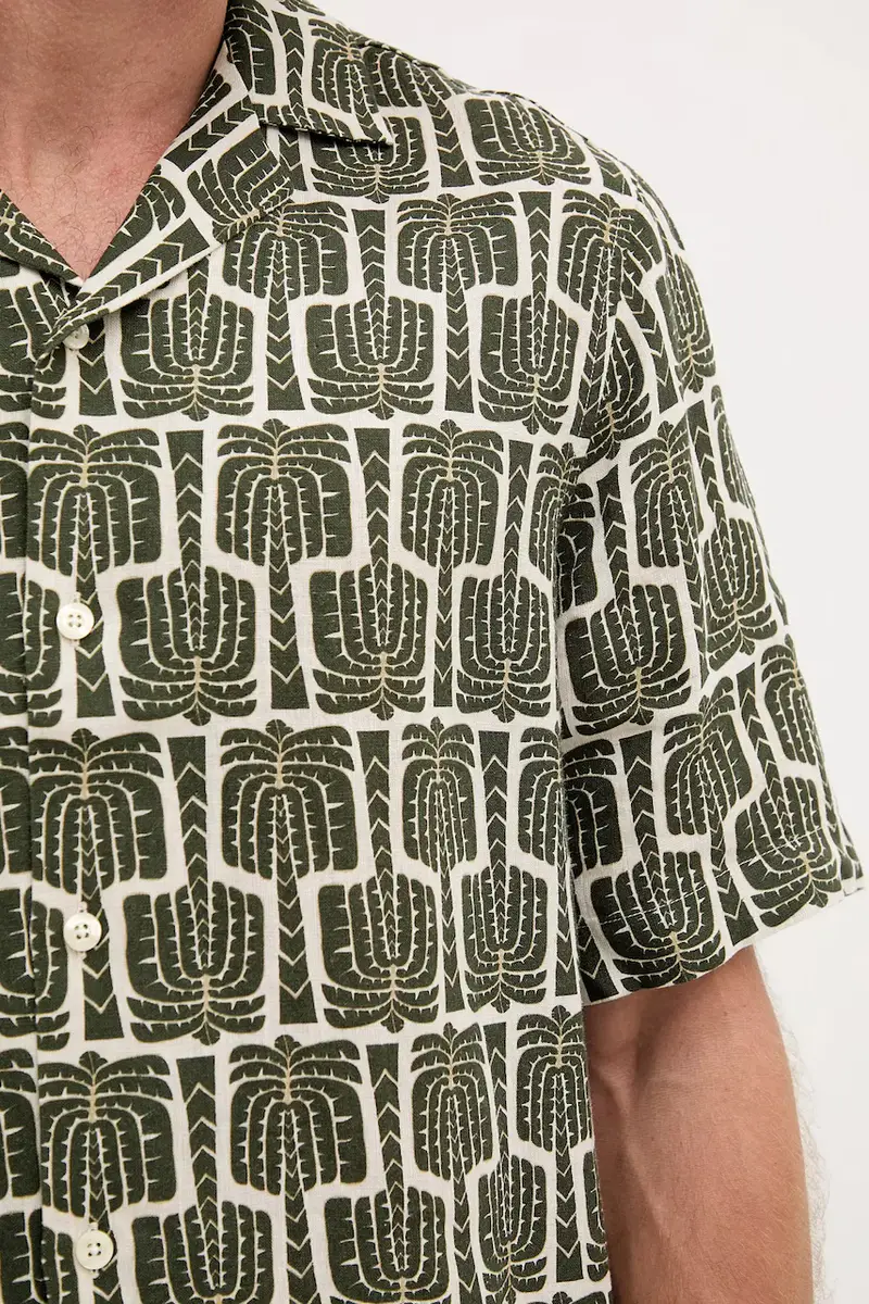 camicia di lino uomo colore verde 2593.842 miniatura 5