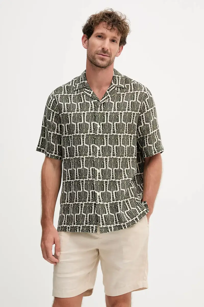 camicia di lino uomo colore verde 2593.842