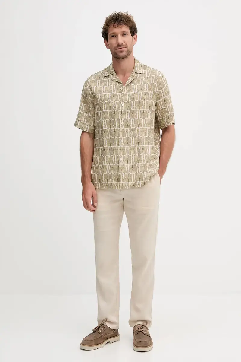 camicia di lino uomo colore verde 2593.843 miniatura 2