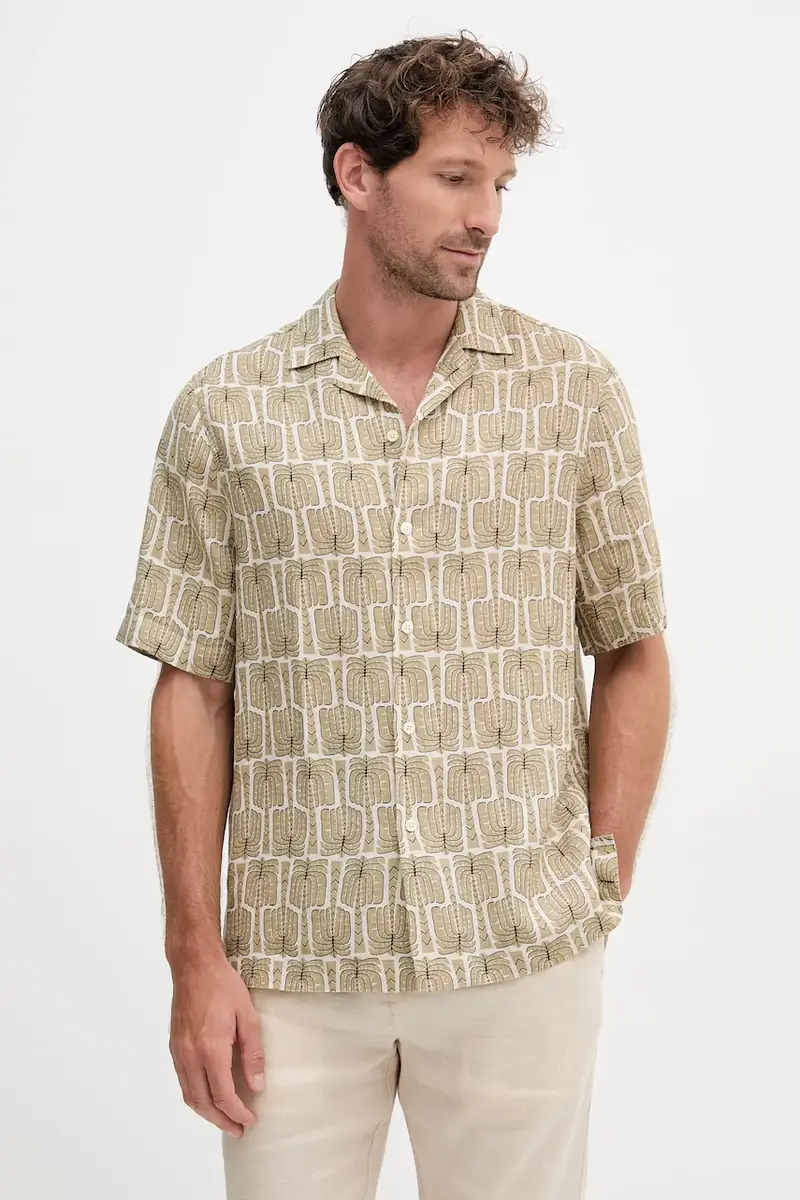 camicia di lino uomo colore verde 2593.843