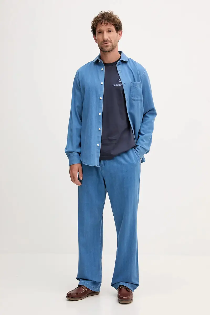 camicia in cotone uomo colore blu 2597.857 miniatura 2