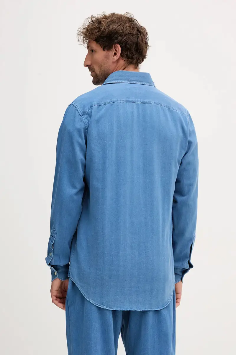 camicia in cotone uomo colore blu 2597.857 miniatura 3