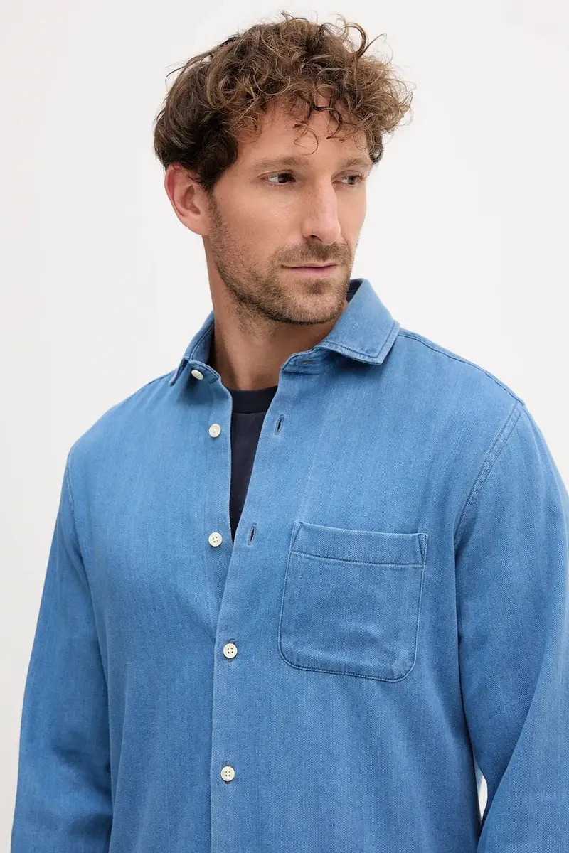 camicia in cotone uomo colore blu 2597.857 miniatura 4