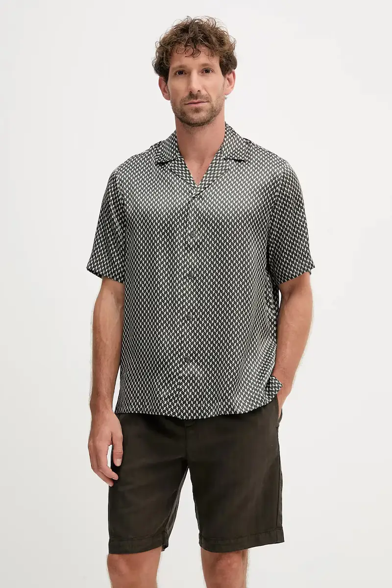 camicia in seta uomo colore verde 2594.840