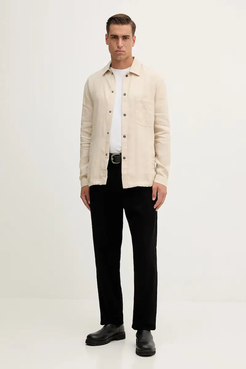 giacca in lino colore beige miniatura 2