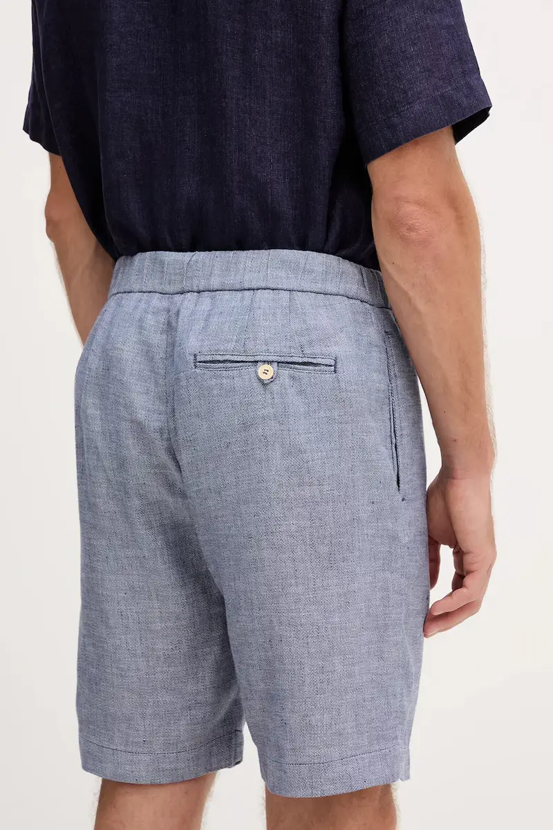 pantaloncini in lino uomo colore blu 1241.225 miniatura 3