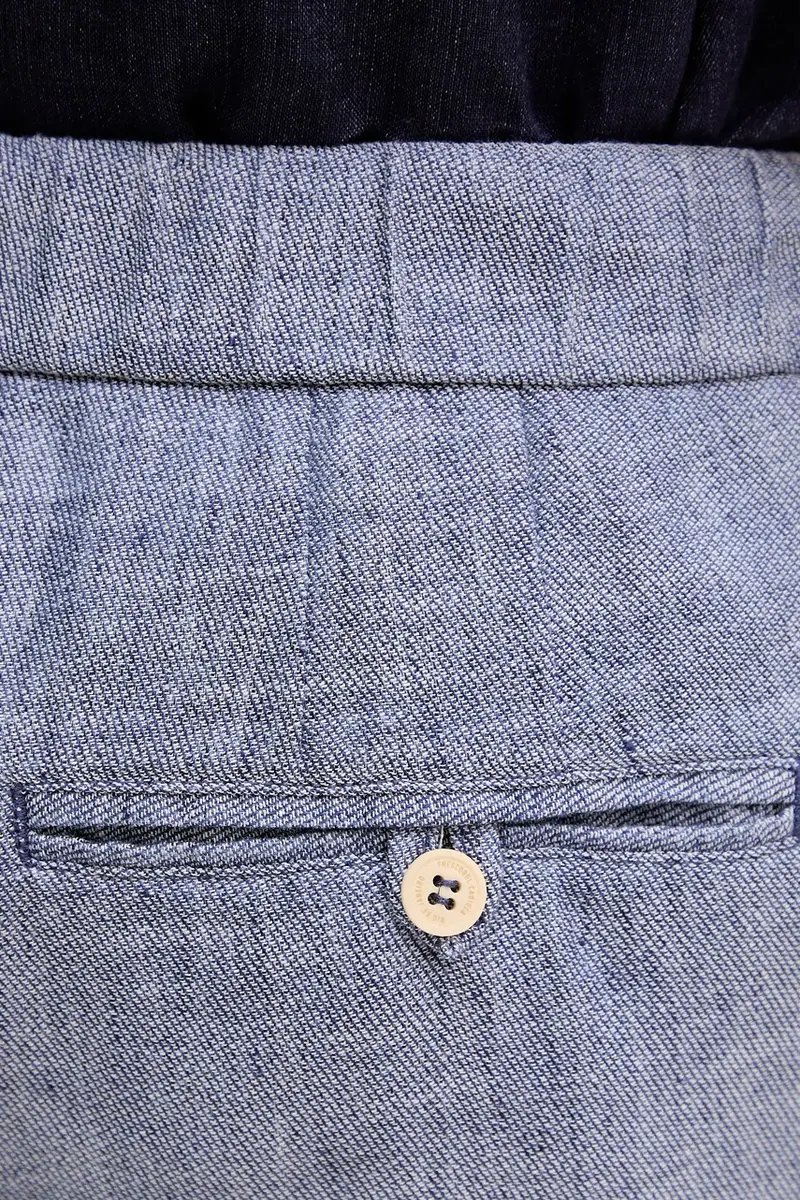 pantaloncini in lino uomo colore blu 1241.225 miniatura 4