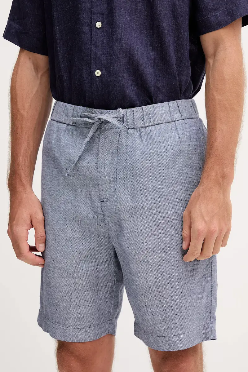 pantaloncini in lino uomo colore blu 1241.225