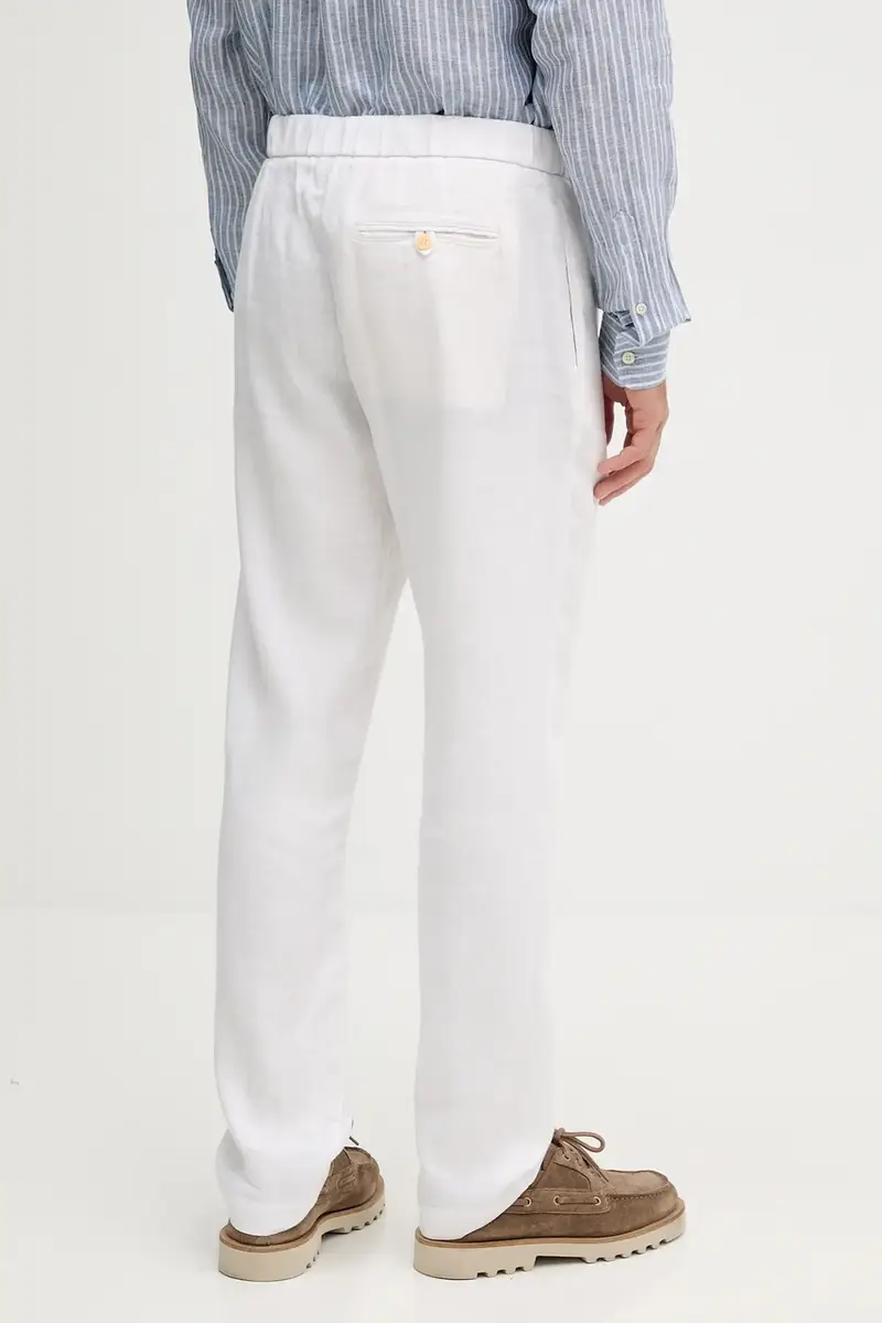 pantaloni in lino uomo colore bianco 1240.01 miniatura 3