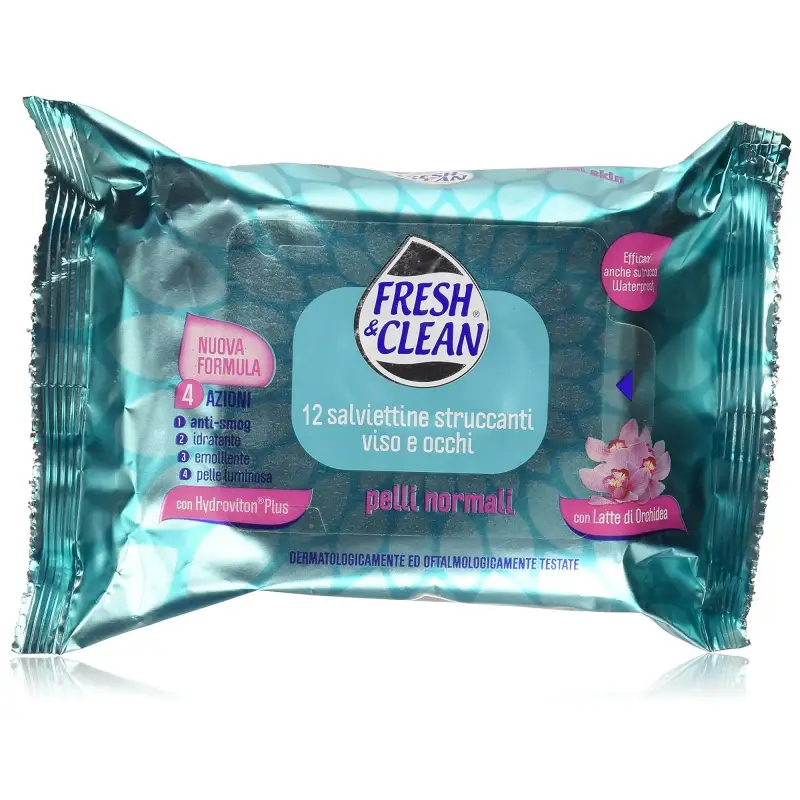 Fresh e Clean Salviettine Struccanti Pelli Normali - 12pz