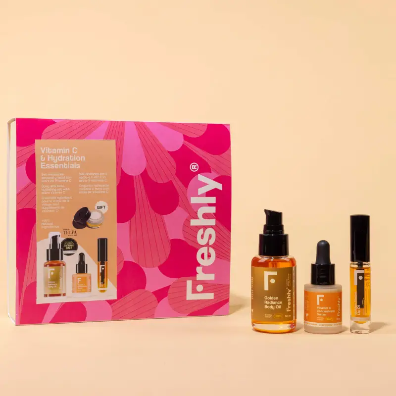 Corpo Cofanetto Vitamin C & Hydration Essentials - Gloss, Siero viso illuminante, Balsamo labbra, Olio per smagliature, Cofanetto vis miniatura 4