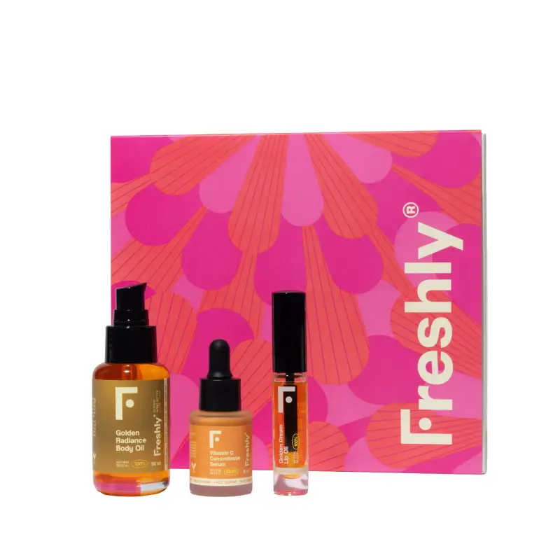 Corpo Cofanetto Vitamin C & Hydration Essentials - Gloss,Siero viso illuminante,Balsamo labbra,Olio per smagliature,Cofanetto vis