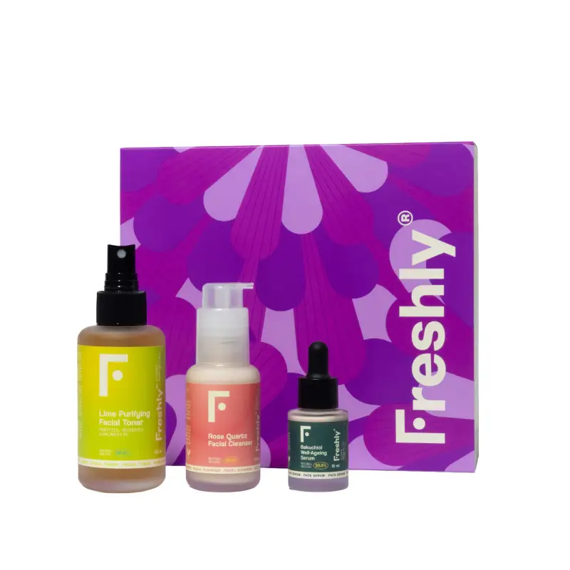 Viso Cofanetto Anti-Ageing Routine - Tonico viso,Trattamento antietà pelli mature,Trattamento viso antirughe,Siero antirughe,Cofan