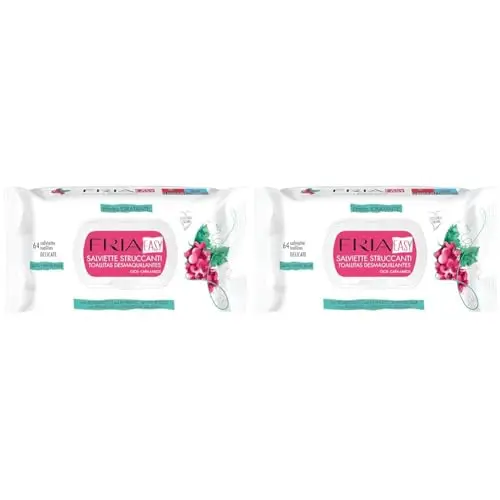 Fria Easy Salviette Struccanti, con Estratti di Melissa e Magnolia ad Effetto Idratante e Addolcente sulla Pelle,