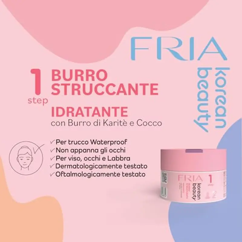 Fria Korean Beauty Burro Struccante, Rimuove il Trucco Waterproof, Testato su Occhi e Pelli Sensibili, Delicato su Occhi e Ciglia, Confezione da 80ml miniatura 3