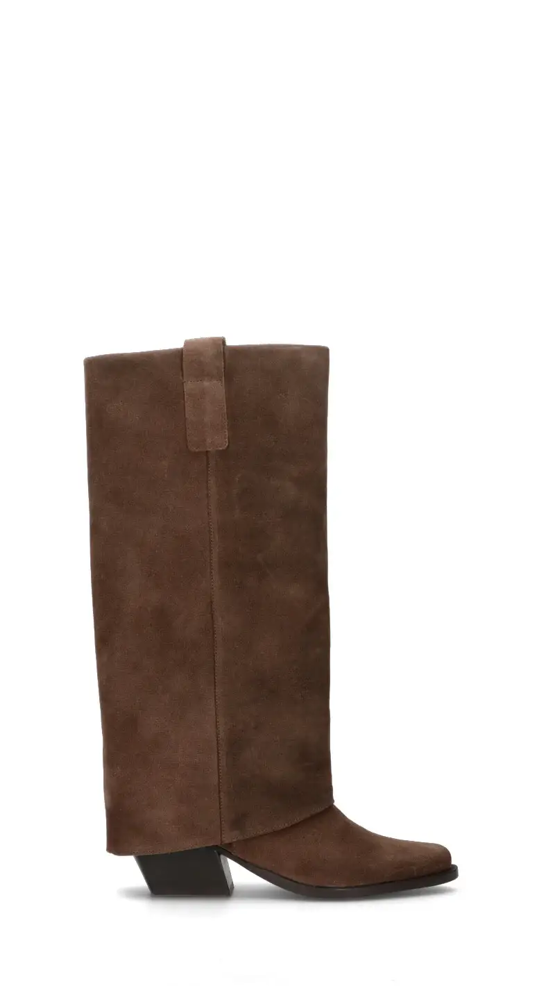 Stivale donna marrone in suede Vario