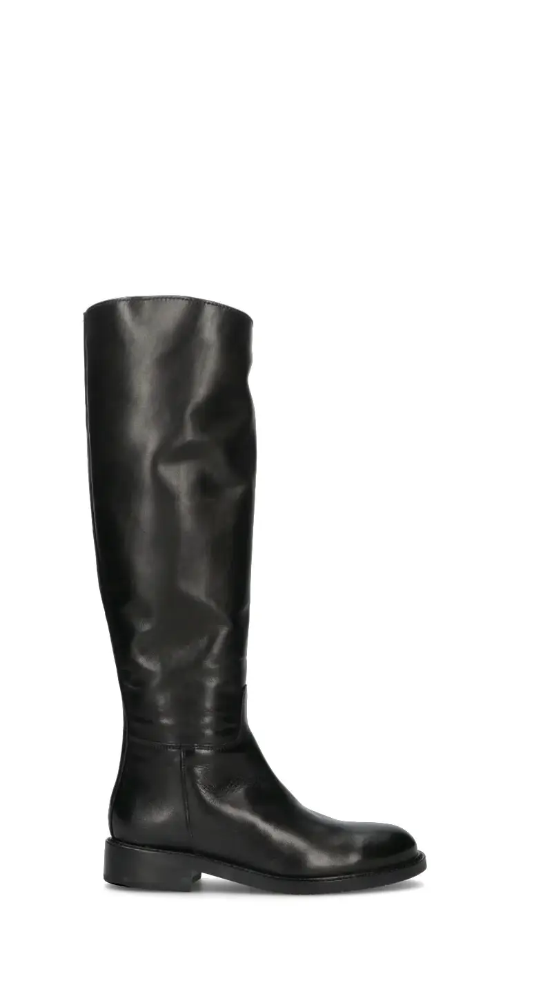 Stivale donna nero in pelle Vario