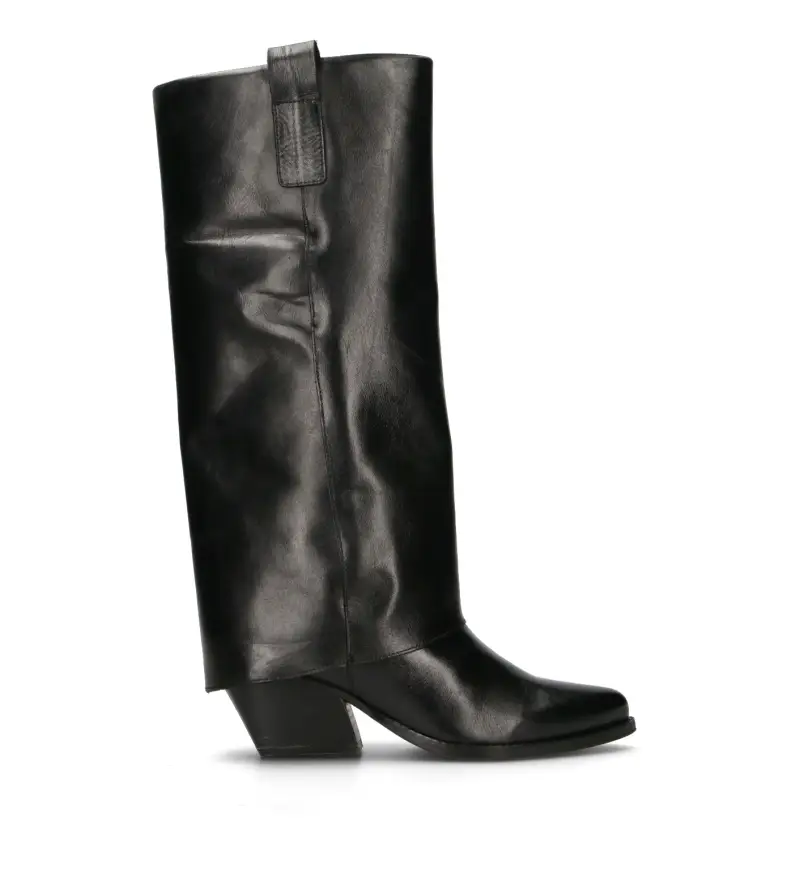 Stivale donna nero in pelle Vario