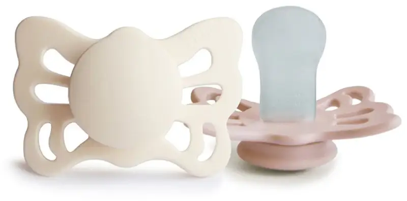 Butterfly 0-6 mesi ciuccio Cream/Blush 2 pezzi