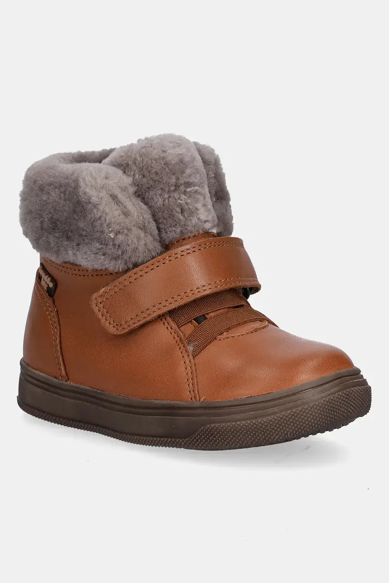 scarpe invernali in pelle bambino/a BASCO TEX colore marrone G2110144