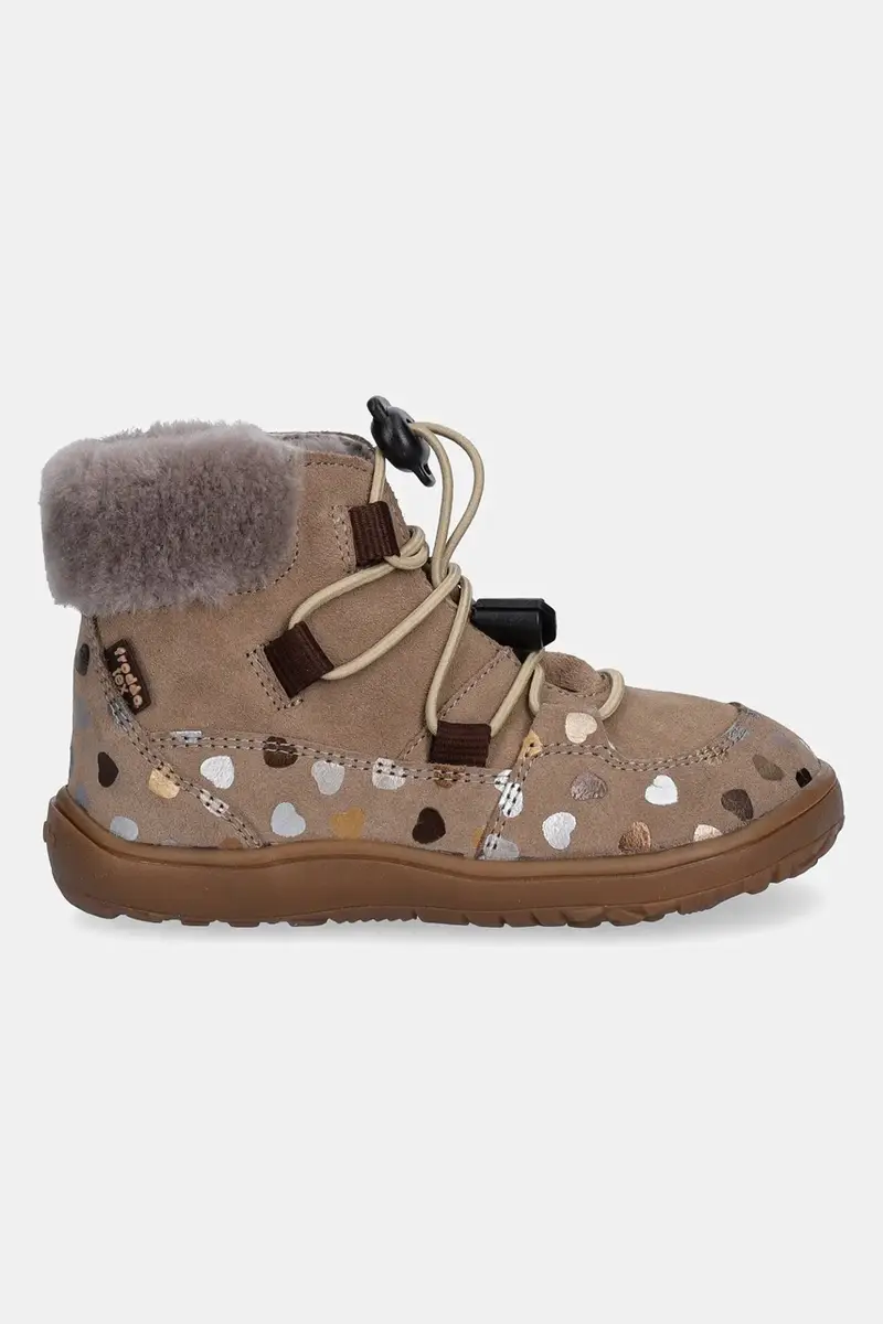 scarpe invernali in pelle scamosciata bambino/a BAREFOOT UP FURRY TEX Beige miniatura 2