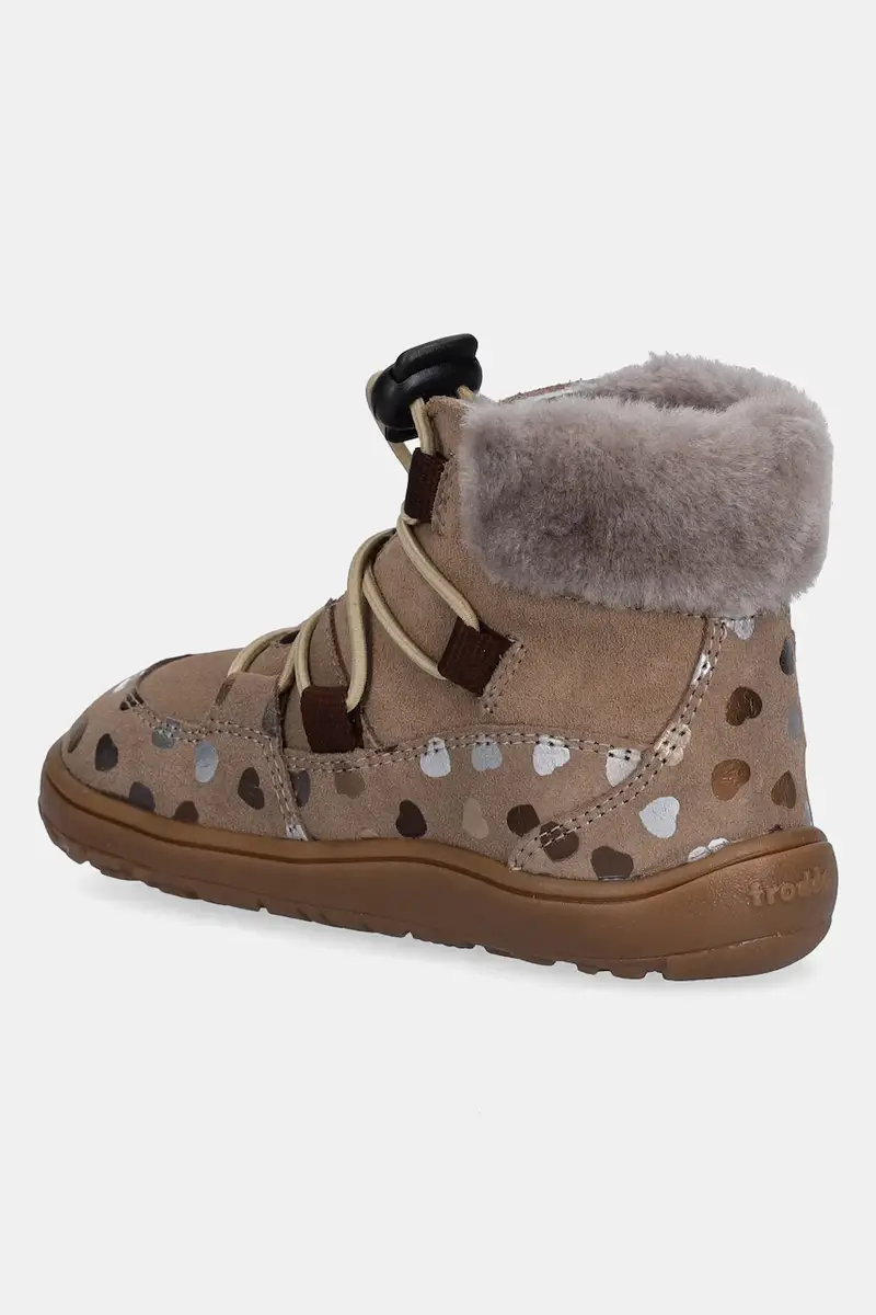 scarpe invernali in pelle scamosciata bambino/a BAREFOOT UP FURRY TEX Beige miniatura 3