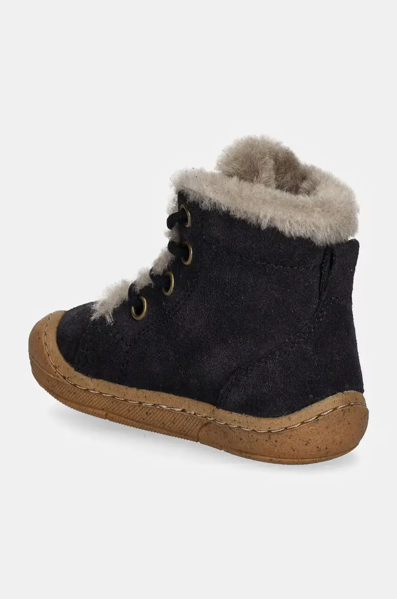 scarpe invernali in pelle scamosciata bambino/a MINNI SUEDE LACES colore blu navy G2110140 miniatura 3