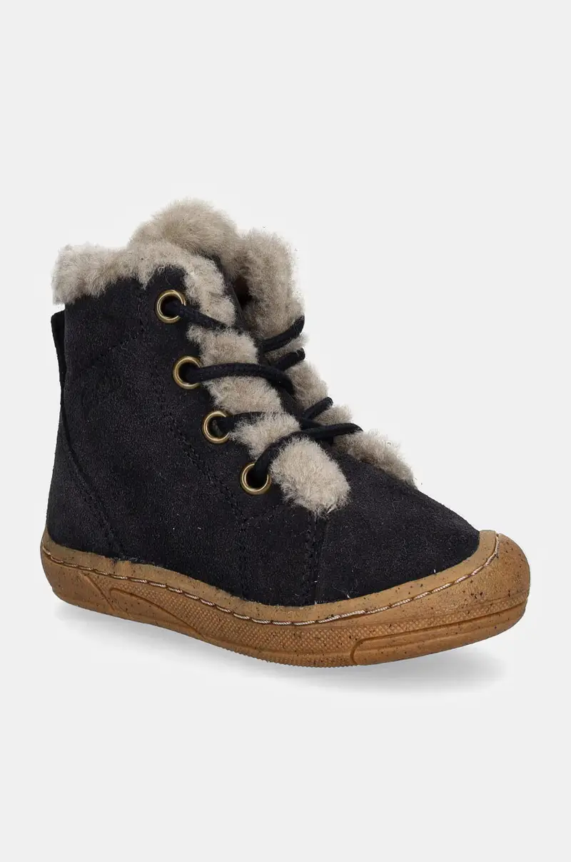 scarpe invernali in pelle scamosciata bambino/a MINNI SUEDE LACES colore blu navy G2110140