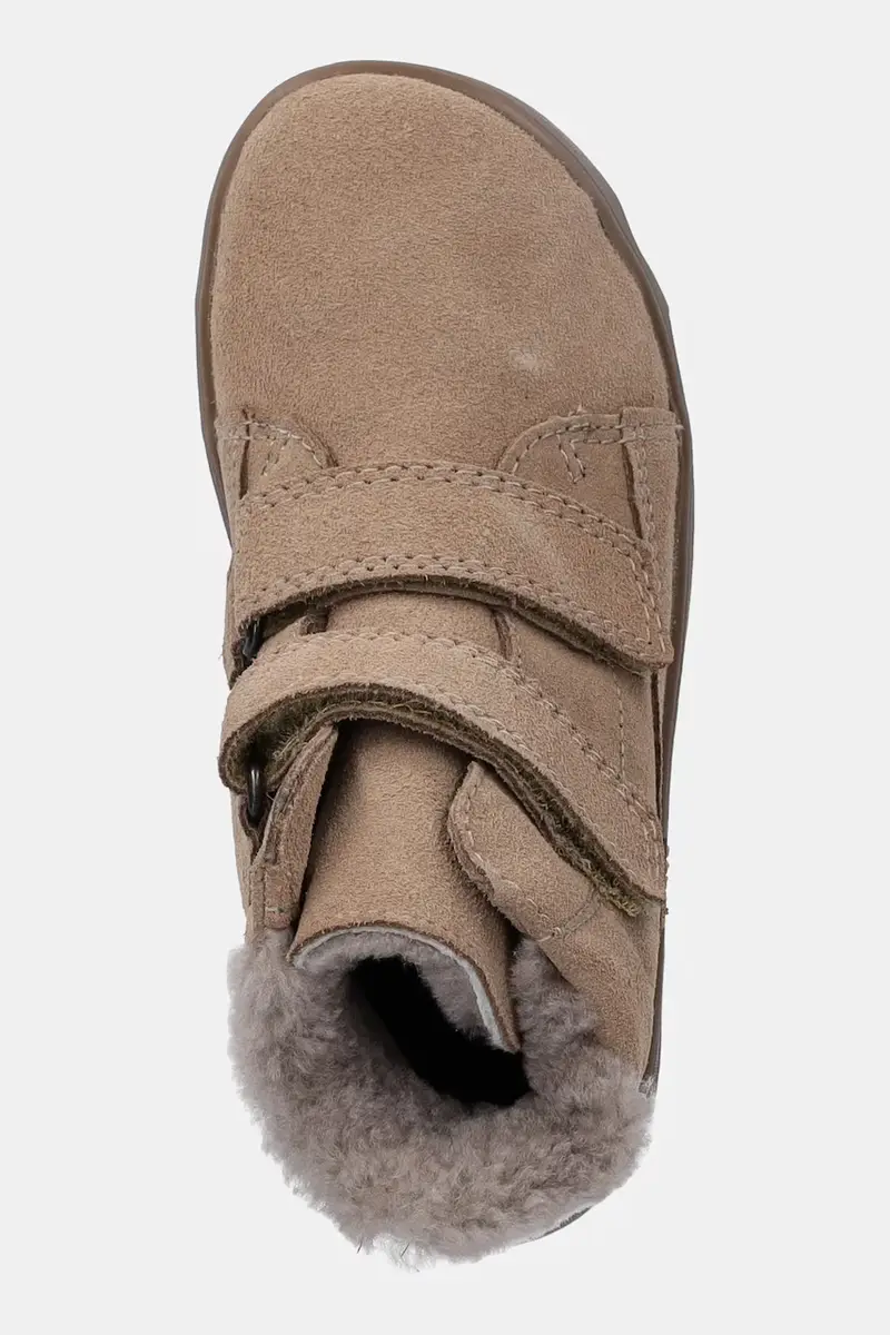 scarpe invernali in pelle scamosciata bambino/a ZERU TEX FURRY BAREFOOT Beige miniatura 4