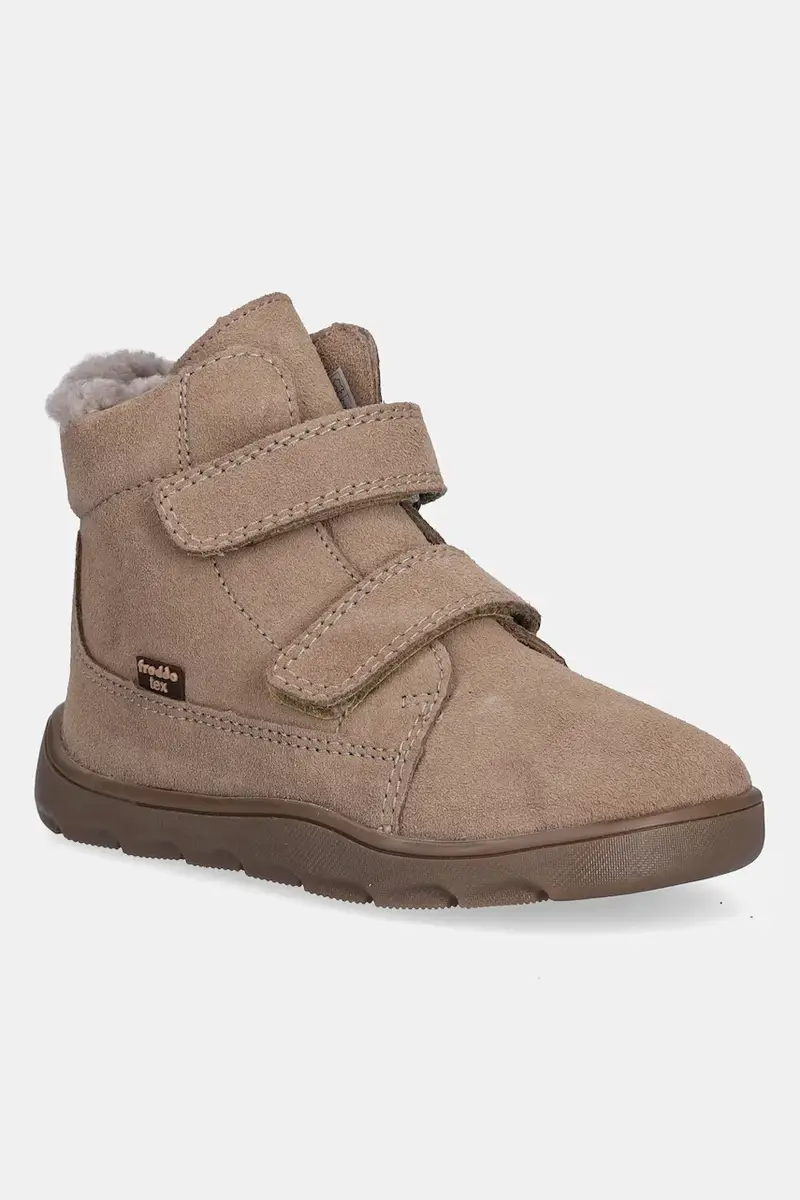 scarpe invernali in pelle scamosciata bambino/a ZERU TEX FURRY BAREFOOT Beige