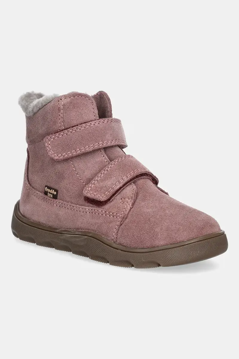 scarpe invernali in pelle scamosciata bambino/a ZERU TEX FURRY BAREFOOT Rosa