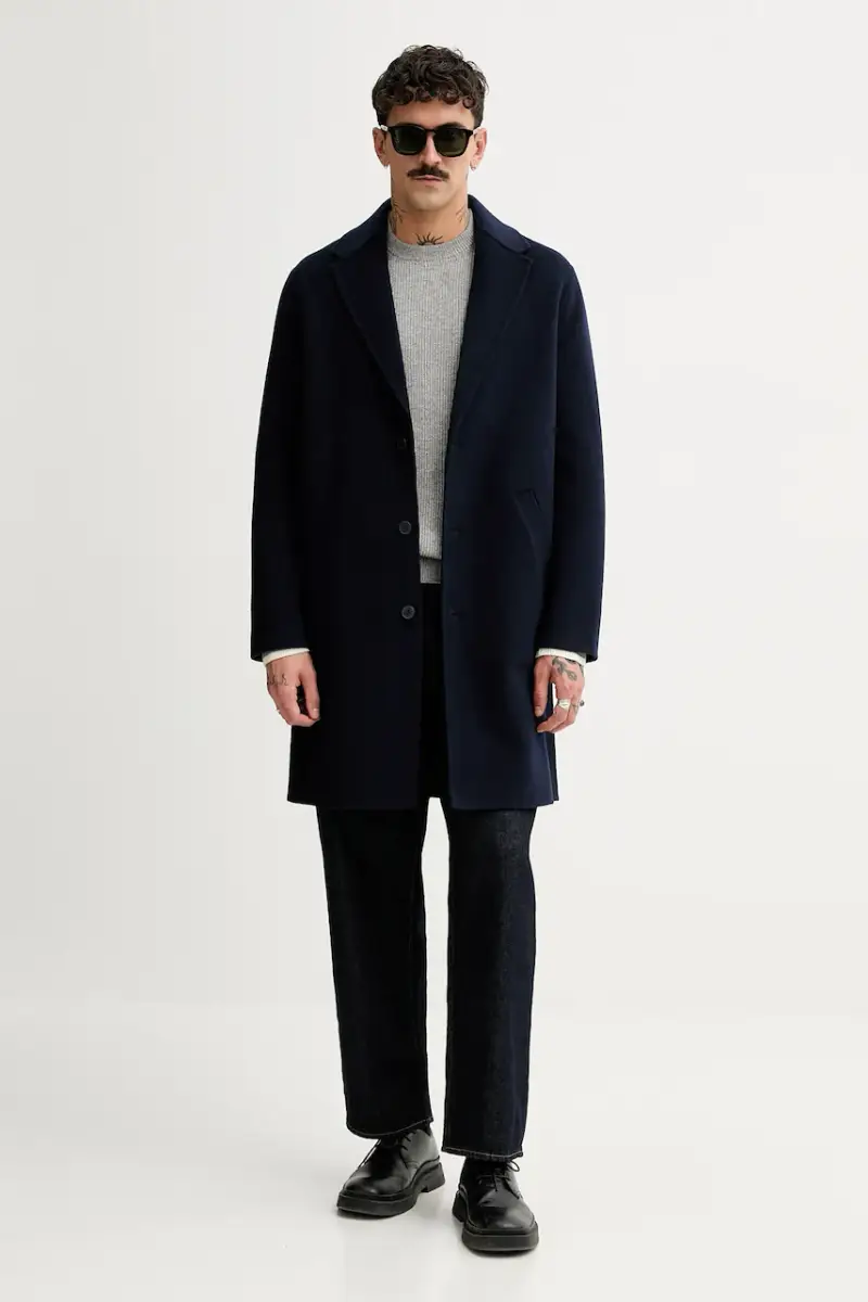 cappotto in lana Blu navy miniatura 2