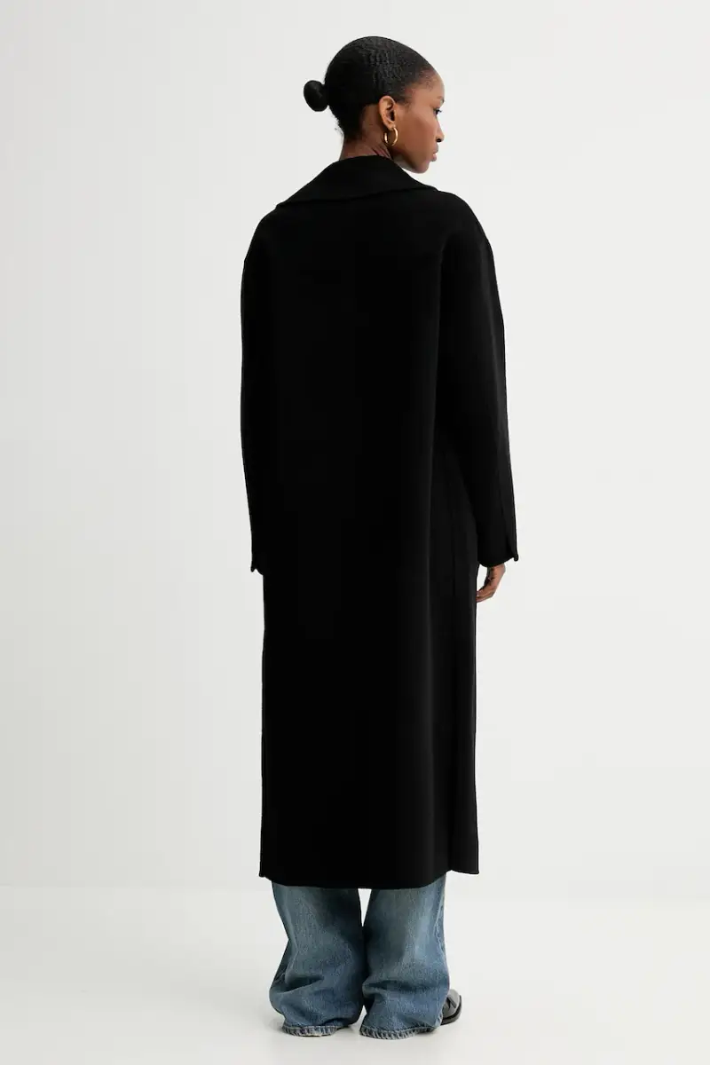 cappotto in lana colore nero WOU02229 miniatura 3