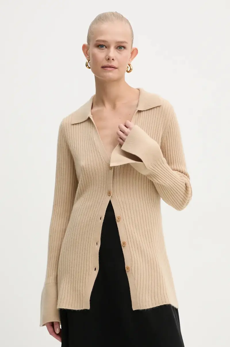 cardigan in cashemire colore beige WPC02257