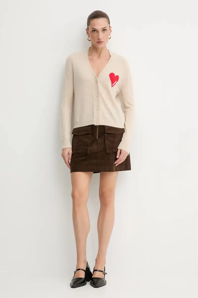 cardigan in cashemire colore grigio WPC01131 Beige miniatura 2