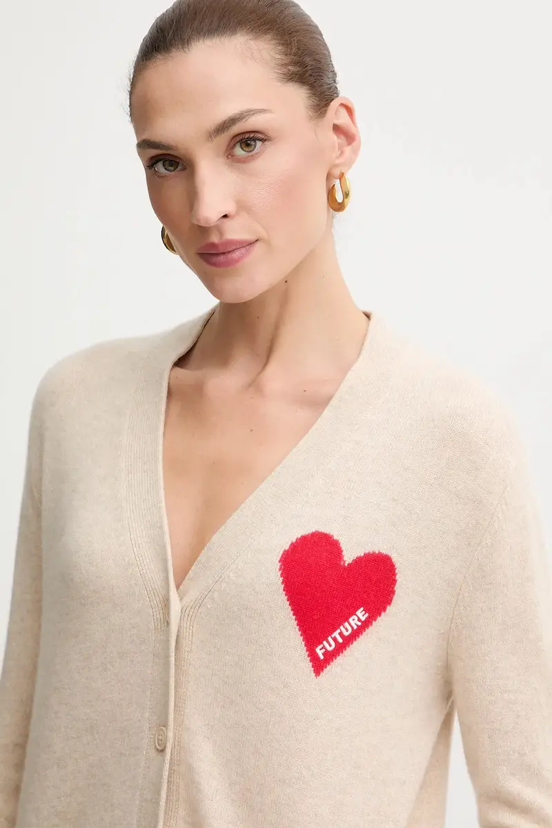 cardigan in cashemire colore grigio WPC01131 Beige miniatura 4