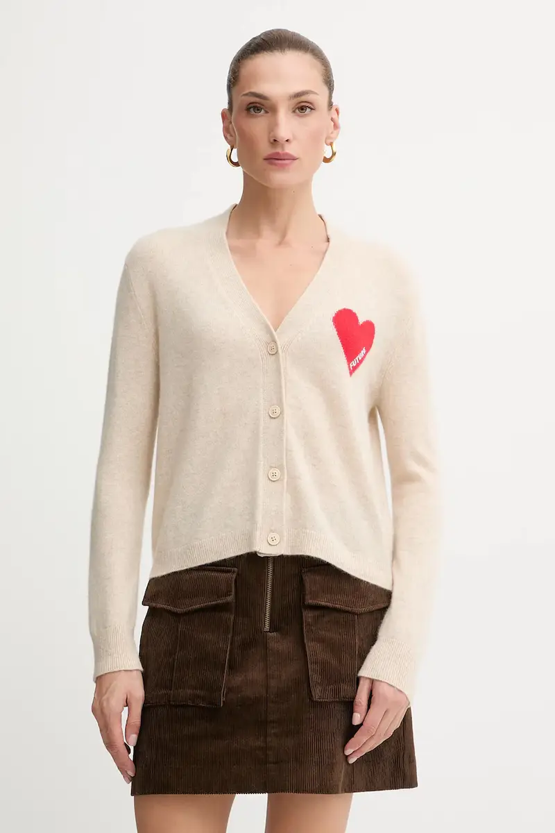 cardigan in cashemire colore grigio WPC01131 Beige