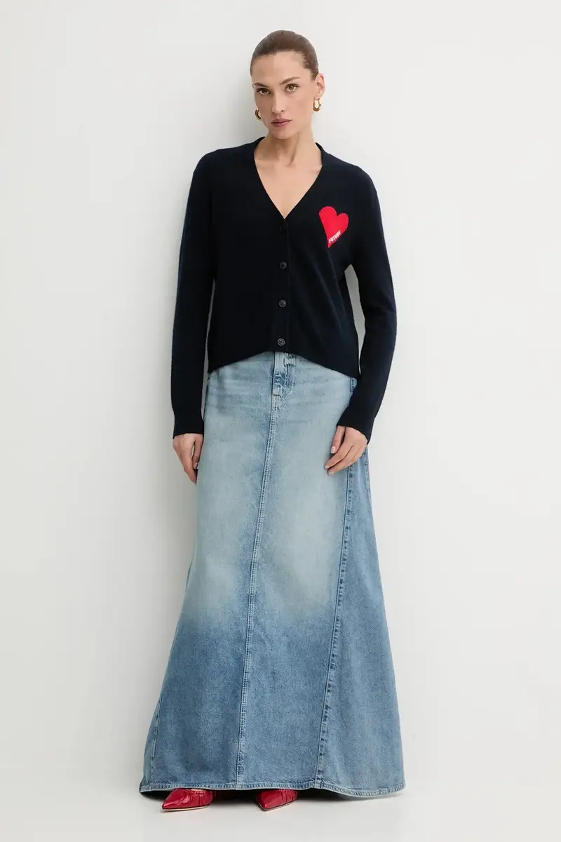 cardigan in cashemire colore grigio WPC01131 Blu navy miniatura 2